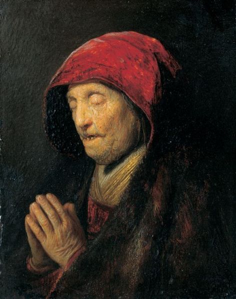 Rembrandt Peale Bust of an old woman at prayer